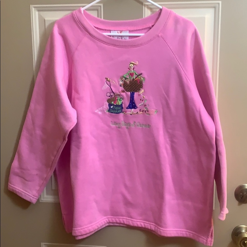 QF Pink long sleeve Sweatshirt embroidered 1X